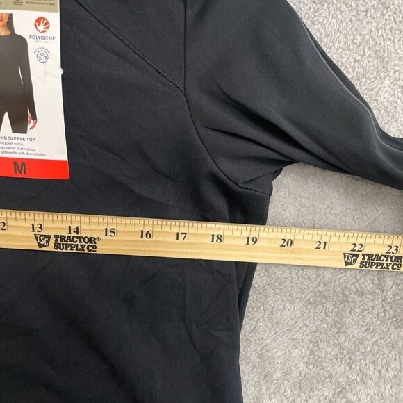 NEW Mondetta Women's M Active Long Sleeve Top Black Semi-Fitted - Picture 5 of 9